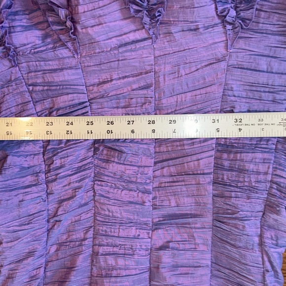 Jessica McClintock Violet Purple Iridescent Ruffled Strapless Party Dress Sz 10 - Picture 15 of 16